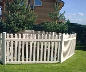 Пластиковый забор штакетник ПВХ - Прямой с треугольным наконечником (высота 140 см) цвет белый